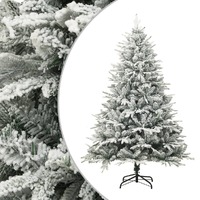  Artificial Christmas Tree with Flocked Snow Green 150 cm PVC&amp;PE