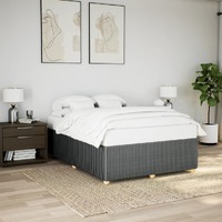  Bed Frame without Mattress Dark Grey Queen Fabric