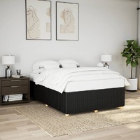  Bed Frame without Mattress Black Queen Fabric