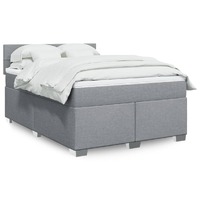  Box Spring Bed with Mattress Dark Grey Double Fabric
