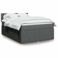  Box Spring Bed with Mattress Light Grey Double Fabric
