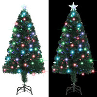  Pre-lit Christmas Tree with Stand 120 cm Fibre Optic