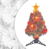  Artificial Pre-lit Christmas Tree White 64 cm Fibre Optic