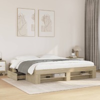  Bed Frame without Mattress Sonoma Oak 183x203 cm King Engineered Wood