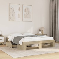  Bed Frame without Mattress Sonoma Oak 150x200 cm Engineered Wood