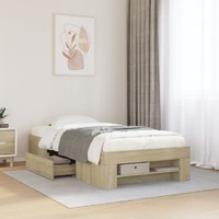  Bed Frame without Mattress Sonoma Oak 90x190 cm Engineered Wood