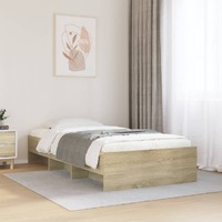  Bed Frame without Mattress Sonoma Oak 90x190 cm Engineered Wood