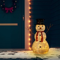  Decorative Christmas Snowman Figure with LED Luxury Fabric 90cm