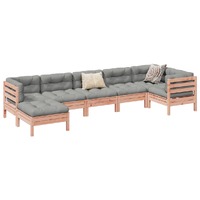 vidaXL 7 Piece Garden Sofa Set with Cushions Solid Wood Douglas Fir
