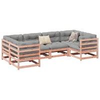  6 Piece Garden Sofa Set with Cushions Solid Wood Douglas Fir
