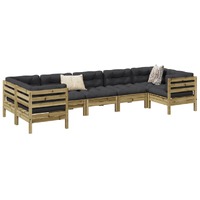  7 Piece Garden Sofa Set with Cushions Impregnated Wood Pine