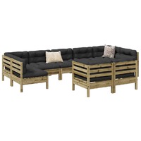  9 Piece Garden Sofa Set with Cushions Impregnated Wood Pine
