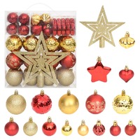  70 Piece Christmas Bauble Set Gold and Red