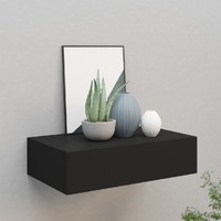  Wall-mounted Drawer Shelf Black 40x23.5x10cm MDF