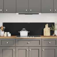  Kitchen Backsplashes 2 pcs Black 80x50 cm Tempered Glass