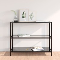  Shelf Transparent and Black 100x36x90 cm Tempered Glass