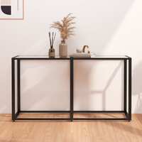  Console Table Transparent 140x35x75.5cm Tempered Glass