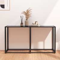  Console Table Black 140x35x75.5cm Tempered Glass