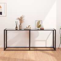  Console Table Transparent 180x35x75.5cm Tempered Glass