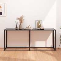 Console Table Black 180x35x75.5cm Tempered Glass