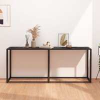  Console Table Black Marble 180x35x75.5cm Tempered Glass