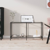  Console Table Transparent 140x35x75.5 cm Tempered Glass
