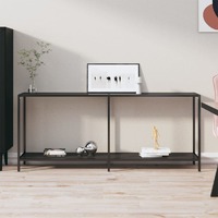 Console Table Black 180x35x75.5 cm Tempered Glass