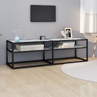  TV Cabinet White Marble 140x40x40.5 cm Tempered Glass