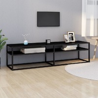  TV Cabinet Black 160x40x40.5 cm Tempered Glass