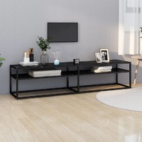  TV Cabinet Black Marble 180x40x40.5 cm Tempered Glass