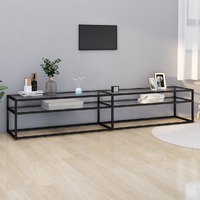  TV Cabinet Transparent 220x40x40.5 cm Tempered Glass