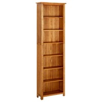  7-Tier Bookcase 60x22x200 cm Solid Oak Wood