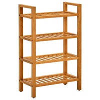  Shoe Rack with 4 Shelves 50x27x80 cm Solid Oak Wood