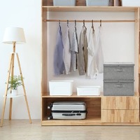  Storage Boxes 2 pcs Fabric 50x30x25 cm Grey