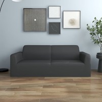  2-Seater Stretch Couch Slipcover Anthracite Polyester Jersey