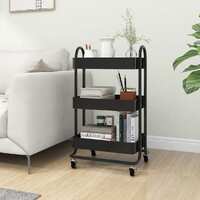  3-Tier Trolley Black 43x34x79 cm Steel