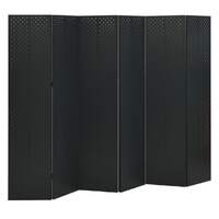  6-Panel Room Divider Black 240x180 cm Steel