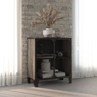  Storage Cabinet Grey 72x36x82 cm Metal and MDF