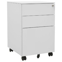  Mobile File Cabinet Light Grey 39x45x60 cm Steel