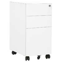  Mobile File Cabinet White 30x45x59 cm Steel