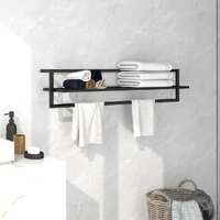  Towel Rack Black 95x25x22 cm Iron
