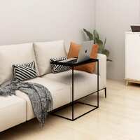  Side Table Black 55x35x66 cm Engineered Wood
