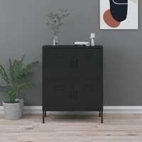 Storage Cabinet Black 80x35x101.5 cm Steel