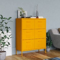  Drawer Cabinet Mustard Yellow 80x35x101.5 cm Steel
