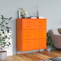  Drawer Cabinet Orange 80x35x101.5 cm Steel