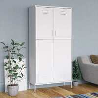  Wardrobe White 90x50x180 cm Steel