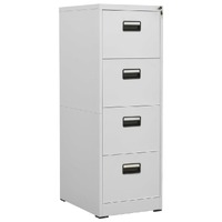  Filing Cabinet Light Grey 46x62x133 cm Steel