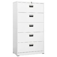  Filing Cabinet White 90x46x164 cm Steel