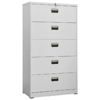  Filing Cabinet Light Grey 90x46x164 cm Steel
