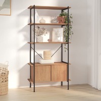  5-Tier Shelving Unit with Cabinet 80x40x163 cm Steel and Engineered Wood